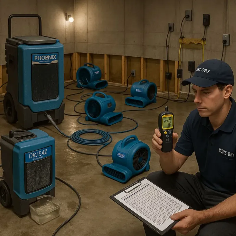 Structural Drying and Dehumidification process in Petersburg, TX